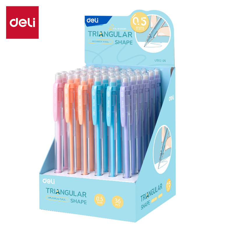DELI U502-05 SCRIBE MECHANICAL PENCIL 0.5MM HB TRIANGLE BARREL
